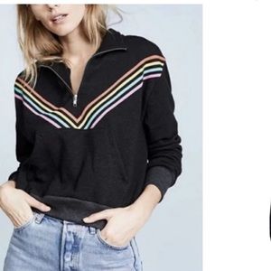 wildfox rainbow quarter zip